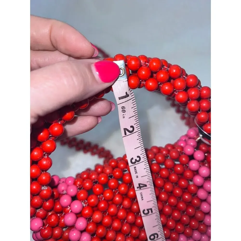 NWT Kate Spade x Target Women's Red & Pink Beaded Shoulder‎ Bag Casual